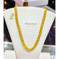 EMAS 375 RANTAI LEHER COCO 0.8cm PANJANG 16INCI 375GOLD NECKLACE