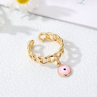 Blessed Evil Eye Ring ผู้หญิงสแตนเลส Zircon Lucky แหวน Charm แฟชั่นเครื่องประดับ