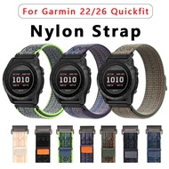 26 22mm Nylon QuickFit Watch Band Strap For Garmin Fenix 7 7X Pro 6 6X 5X 5Plus Epix Gen 2 Instinct 2X Replacement Bracelet Belt