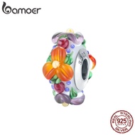 bamoer Authentic 925 Sterling Silver Jewelry make Colorful Flowers Charm for Original Silver Beads Bracelet &amp; Bangle DIY SCC1720