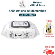 Momo rabbit wet wipes, premium Korean baby wet wipes, unscented baby wet wipes 72 pieces/bag