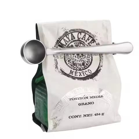 1Pcs Multifunction Stainless Steel Coffee Scoop with Clip Coffee Tea Measuring Scoop 1Cup Ground Cof