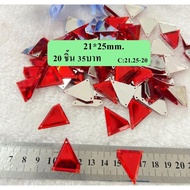 Triangle Plastic Gems With Holes Size 21*25 Mm Pack Of 20 Pieces
