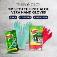 3M Scotch Brite Aloe Vera Hand Gloves [ Rubber Gloves Soft Lining Aloe Vera Coated Protect Hands Ski