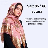 Head Scarf A105 Printed Square Scarf Scarf Head Cut Flower Square Scarf Gauze Head Scarf Silk Tudung