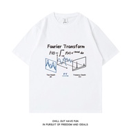 MENGMIANQISHI | Fourier Transform Physics Formula T-shirt Cotton Loose Large