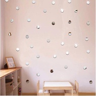 [Week Deal] 100pcs 2cm 3D Diy Acrylic Mirror Wall Sticker Square/Heart/Round Shape Stickers Decal Mo