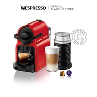 Nespresso Inissia Coffee Machine Red Bundle with Aeroccino Milk Frother / Automated Coffee Capsule Machine Nespresso / Coffee Maker (A3KC40-ME-RENE4)