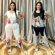 CHALLIS BUTTERFLY SLEEVE BLOUSE & SQUARE PANTS TERNO (M-XL)