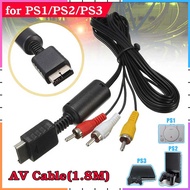 【Ready Stock】1.8M Games Audio Video AV Cable to RCA PS2 Gamepad Cable For PlayStation PS1 PS2 PS3 Ga