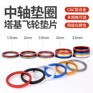 Bicycle Aluminum Alloy Taji Central Axle Washer Threaded Central Axle Washer Single Speed Flywheel W