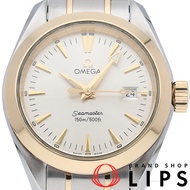 歐米茄海馬系列Aqua Terra石英錶，29.2毫米，型號2377.30，K18YG/SS，女士腕錶，銀色拋光，成色極佳[二手]