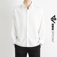 [Peinn] DWIN men's and women's long-sleeved shirt, plain basic, high-quality anti-wrinkle Korean twi