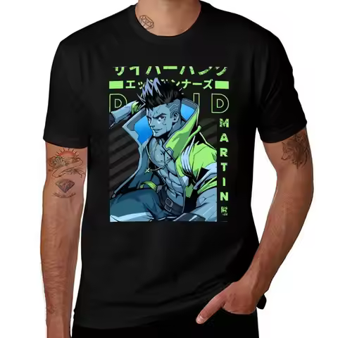 David Martinez Cyberpunk Edgerunners T-Shirt Classic Crew Neck Cotton T-Shirt