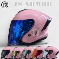 JS ARMOR SOLID PINK HELMET|HALF FACE HANDLING PACKAGE
