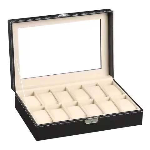 61012 20 Slots Wrist Watch Box Watch Holder Storage Case Organizer PU Leather Watch Display Box rega
