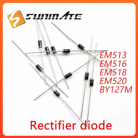 50PCS EM513 EM516 EM518 EM520 BY127M DO-41 Rectifier diode