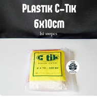 C-Tik 6x10cm / Plastic Clip Flashing Ctik Cetik / Clear Plastic 6x10 6 x 10