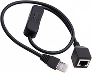 xiwai RJ45 Male to Female CAT6 8P8C STP UTP Extension Cable with On/Off 304 Singal Switch LAN Ethern