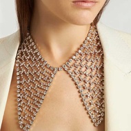 Fashion Rhinestone Necklace European American Exaggerated Mesh Full Diamond Necklace Exaggerated Acc