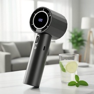 Digital Display Hand Fan, 6000mAh, 100-Speed Turbo Cooling  Kipas Tangan Digital, 6000mAh, Penyejuka