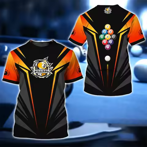 Men Shirts Tees Short Sleeve Tops 6XL Snooker Graphic 3D T shirt For Male Streetwear O Neck Pullover