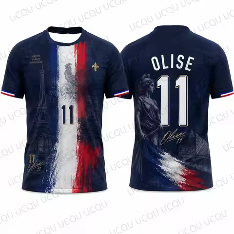 2026 NeW Summer Olise 11 Soccer Jersey Men's French Flag Football Shirt Graphic Fan Tee Short Sleeve