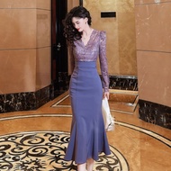 Light Luxury Dress Rich Woman High Waist Wrapped Hip Slim Fishtail Dress Luxury Dress