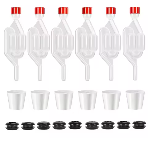 S-Shape Airlocks ,Homebrew Bubble Airlock Carboys Stopper & Fermenter Seal Valve with Food Grade Gro