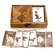 เกมไม้แทนแกรม Double Tangram with card ของเล่นไม้ เกมส์ไม้ ฝึกสมอง ตัวต่อไม้ เสริมพัฒนาการ