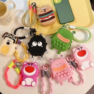 Wallet Dopamine Fun Master Dog Strawberry Bear Frog Small Wallet Coin Bag Lanyard Short Rope Shock-r