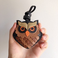 Handcrafted Owl Bag Charm - Leather Bag Charm & Owl Charm & Cute Bag Charm