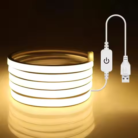 1m/2m/3m LED Lights Strip Waterproof 5V USB COB LED Strip Flexible Dimmable LED Strip Lights for Ind