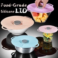 1PC Suction Sealed Covers for Bowls Pots Cups Food Grade Silicone Lids Microwave Splatter Cover Reusable Heat Resistant Lids Kitchen Tableware Tools Universal Food Dust Cover