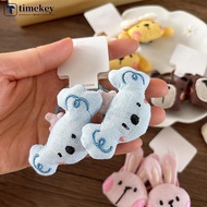 TME  2Pcs Cartoon Animal Fabric Scrunchies Rabbit Duck Dog Elastic Hair Bands Headwear Girls Kids Da