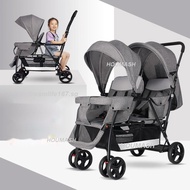 Twins Strollers Double Seat Stroller Foldable Baby Stroller Lightweight Travel Stroller With Breatha