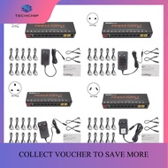 TECHCHIP- -10 Guitar POWER SUPPLY 10 Isolated DC Outputs/ 4-12V USB Output for 9V 12V 18V Guitar Eff