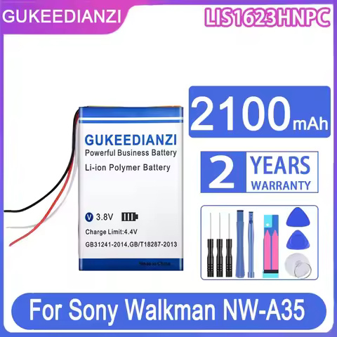 GUKEEDIANZI Replacement Battery LIS1623HNPC 2100mAh For Sony Walkman NW-A35 NW-A45 NW-A46 NW-A47 NW-