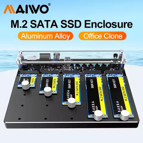 MAIWO 5 bay M.2 SATA NGFF SSD Case Type-C External Ssd Hard Drive Reader NGFF Hard Drive External Hd