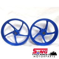 Y125 ZR/ LC135 5S FORGED SPORT RIM SET FG525 BLUE (RCB ORIGINAL)