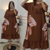 Daster Wanita Busui Jumbo / Daster Voxy Busui Rempel Bawah / Daster Wanita Ld 130cm Busui Gambar Sab