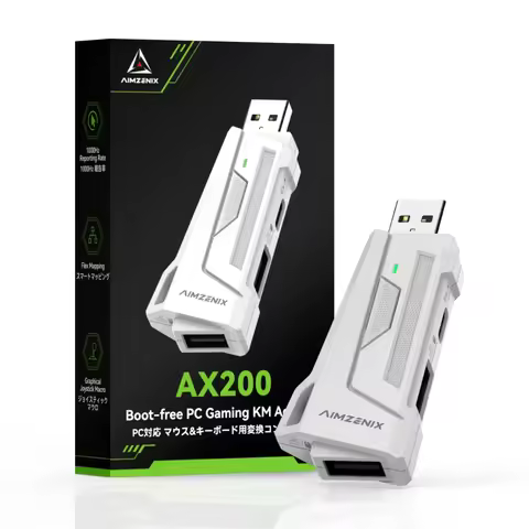 Aimzenix AX200 PC Gaming K&M Converter/Adapter, App Customization, 1000Hz Reporting Rate