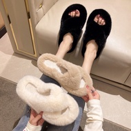 selipar perempuan sandal perempuan selipar wanita Cross Flat Fur Slippers - Stylish for Summer & Aut