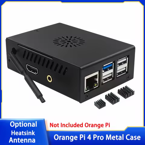 Orange Pi 4 Pro Metal Case Protection Shell Active Cooler With Cooling Fan Optional Heatsink Antenna