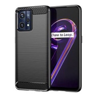 全城熱賣 - 適用於 Realme 9 拉絲系列碳纖維TPU手機殼（黑色）