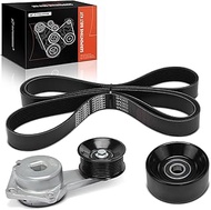 A-Premium Engine Serpentine Belt Drive Kit Compatible with Ford F-150 1997-2001, F-250 1997-1999 - 4