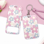 1pc Sweet Cartoon Flowers ID Card Case Lanyard Idol Photocard Holder Students Bus Bank Card Protecti