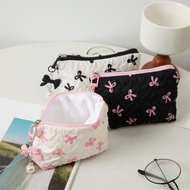 Zuo Stylish Polyester Makeup Bag With Unique Bows Detail Cosmetic Bags for Women