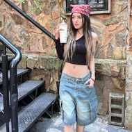 Low-waist unisex baggy jean shorts - Otis Club