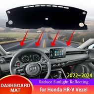 เหมาะสำหรับฮอนด้า HRV V Vezel RV 2022 2023 2024แผงหน้าปัดรถยนต์ฝาครอบพรมกันลื่นป้องกันแสงแดดพรมกันแส